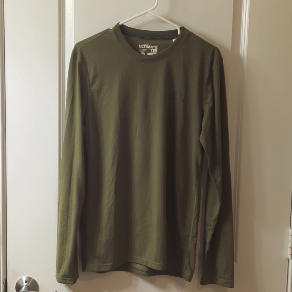 Adidas ultimate tee long sleeve olive green